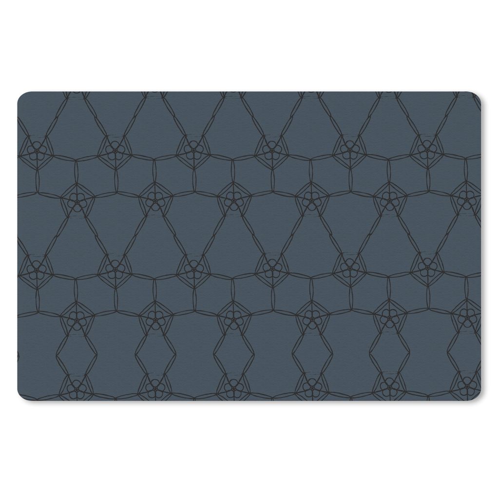MuchoWow Mauspad Mousepad Muster - Blau - Schwarz - Linie 27x18 cm - Mousepads - Maus Mat - Pad - Mausunterlage - Büroartikel - Desk Matten