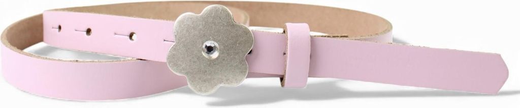 FRONHOFER süßer Kindergürtel mit silberner Straß Blumenschnalle, plastikfrei, 2cm