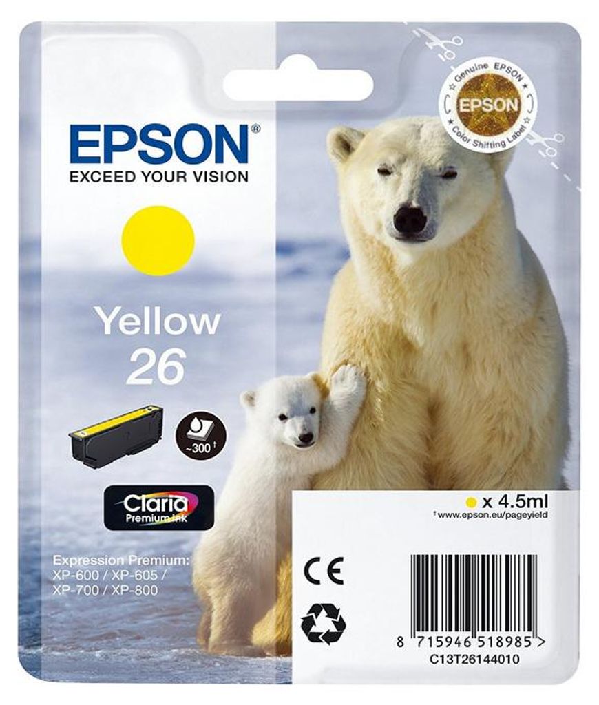 Epson Tinte C13T26144012 Gelb 26 gelb Produktbild 