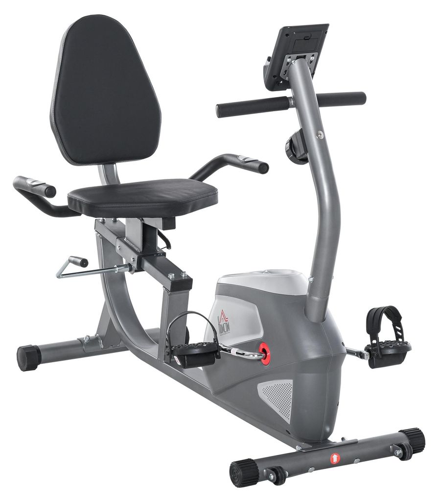 HOMCOM Ligfietsergometer met LCD-display, 8 standen Productafbeelding 