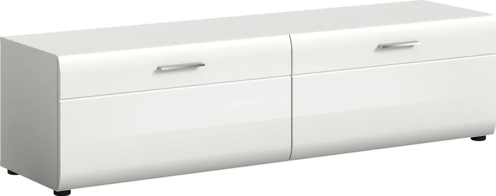 Meuble TV blanc brillant compact : fini le désordre dans le salon