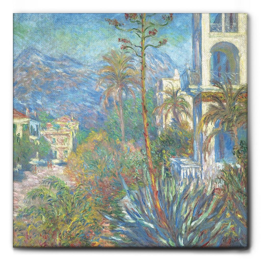 Giallobus - Villa in Bordighera - Claude Monet - 70L x 70B cm - Bild - Leinwand mit Standardrahmen