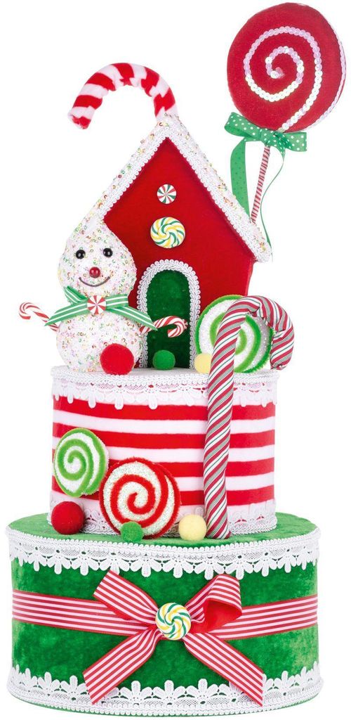 Dekoration MagicHome Weihnachten, Candy Line Torte, 27x57 Produktbild 