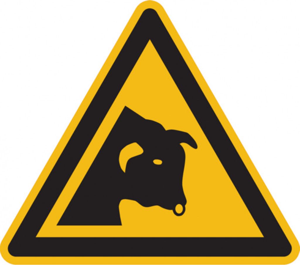 Dreifke Warnschild, Warnung vor Stier W034 | Folie selbstklebend | 200x0 mm ...