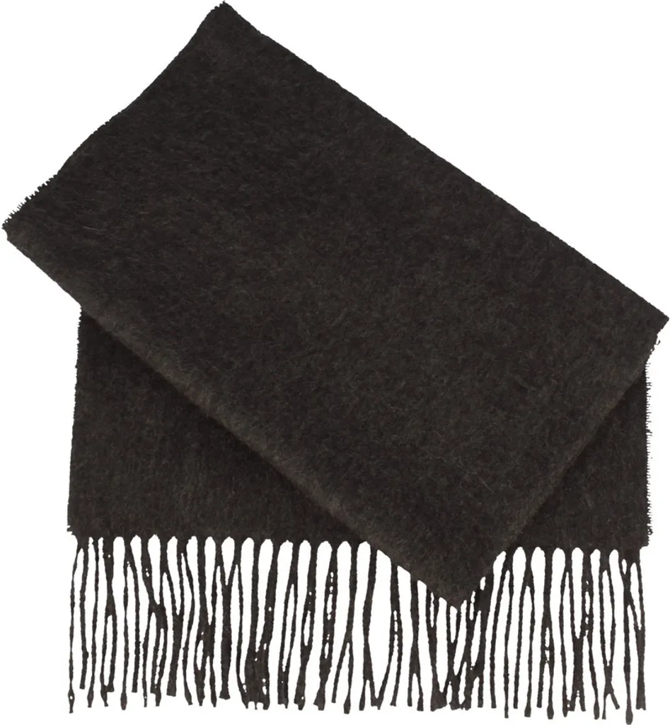 Chèche large en cachemire pour hiver - Écharpe unie douce avec franges