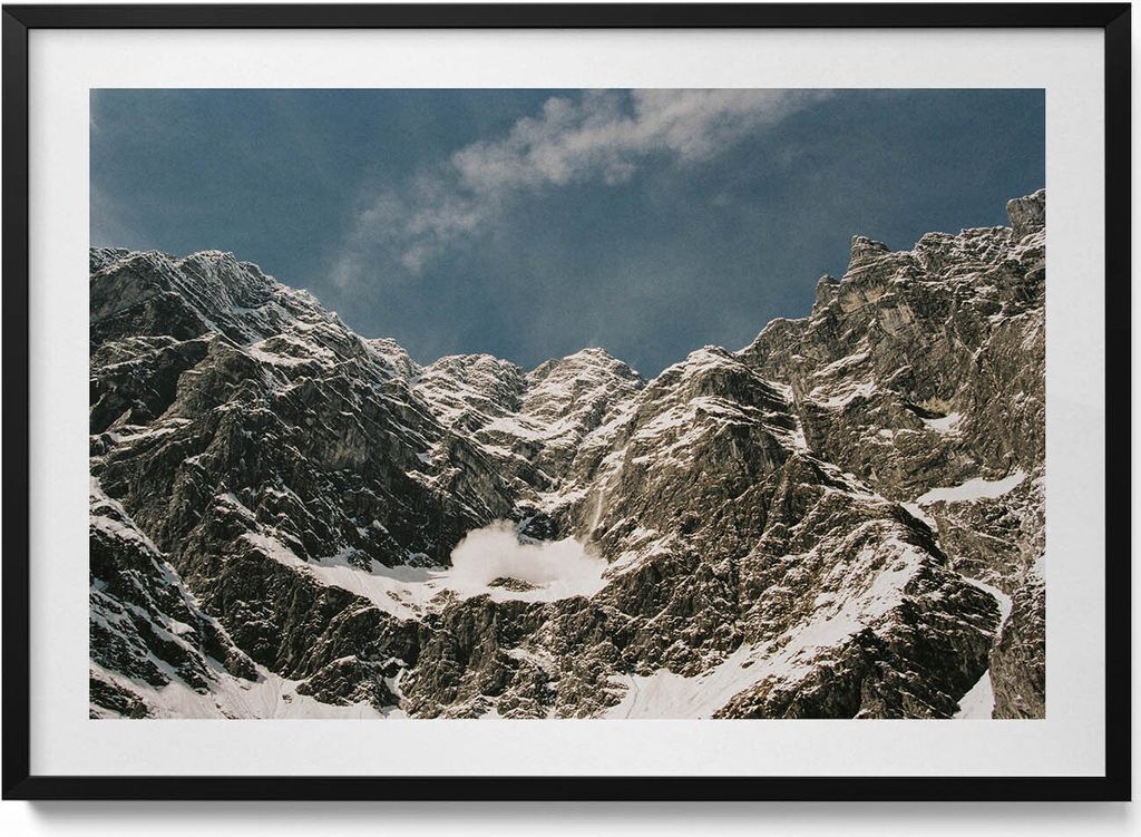 Watzmann Berchtesgadener Berge– Wandbild mit Rahmen – Gerahmtes Bild – Wanddekoration – 100x70 cm – Schwarz Rahmen