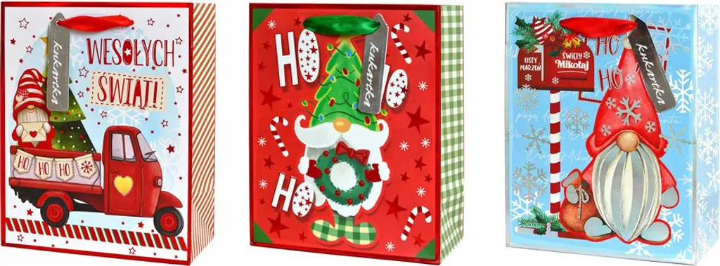 Lot de 12 sacs de Noël en papier pour emballages cadeaux festifs