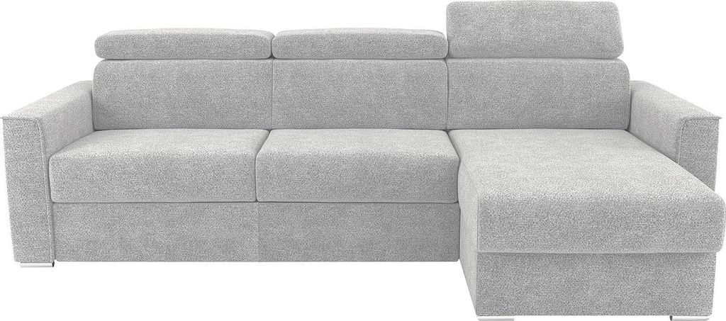 Doppelseitiges Schlafsofa express, in hellgrauem Chenille-Stoff - Liegefläche 160 cm - Matratze 14 cm VIZIR