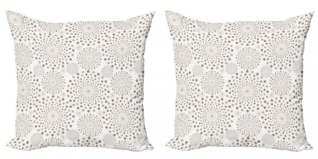 ABAKUHAUS Geometrisch Kissenbezug Set (2Stück), Geometrische Blumenmuster Muster Monochrom Klassische Nostalgie Kreise, 45x45cm, Warm Taupe Cocoa