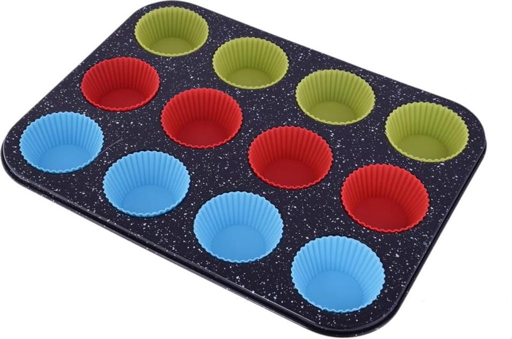 Marmor-Muffinform + 12 Silikon-Cupcakes