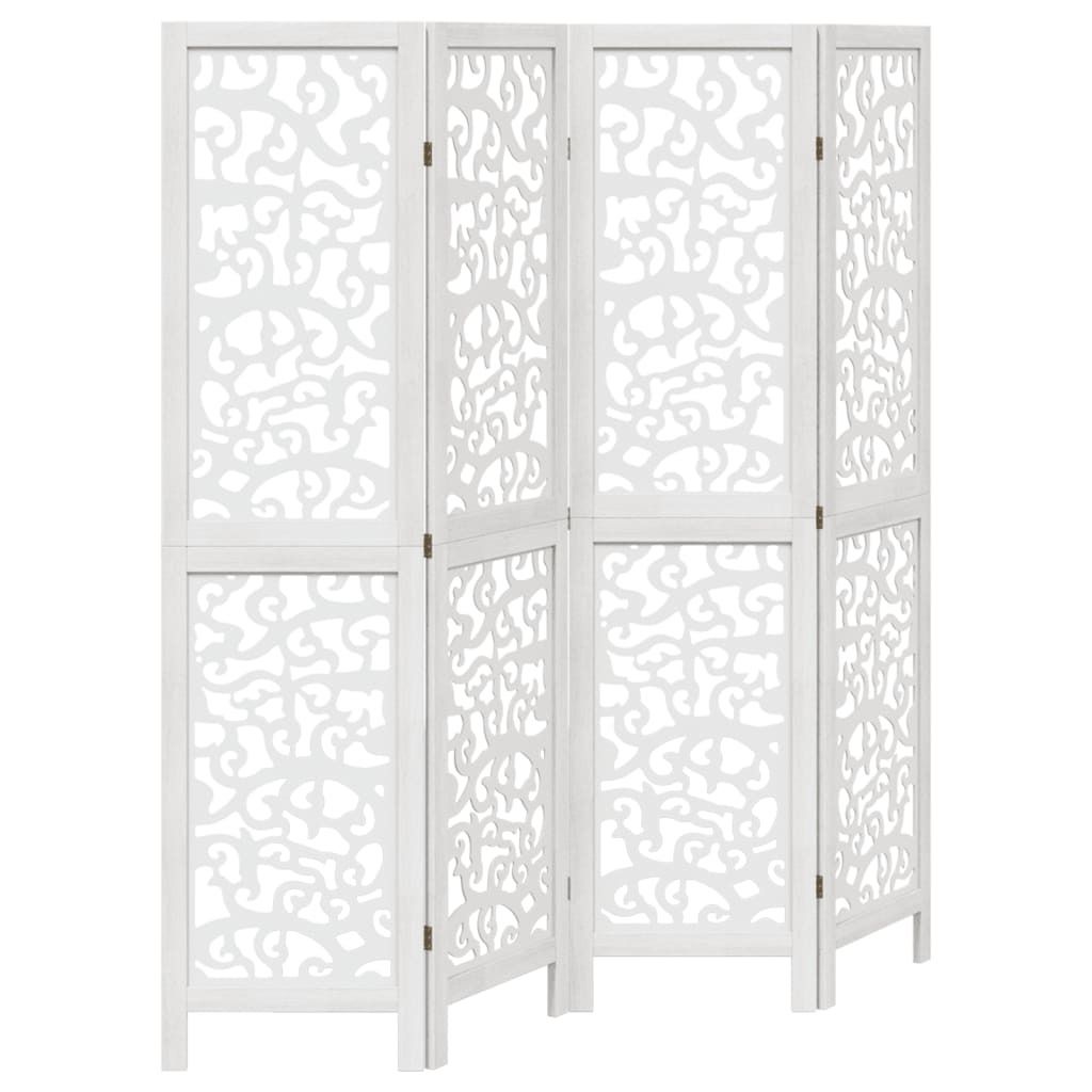 vidaXL Séparation de pièce 4 pièces blanc bois massif Image du produit 