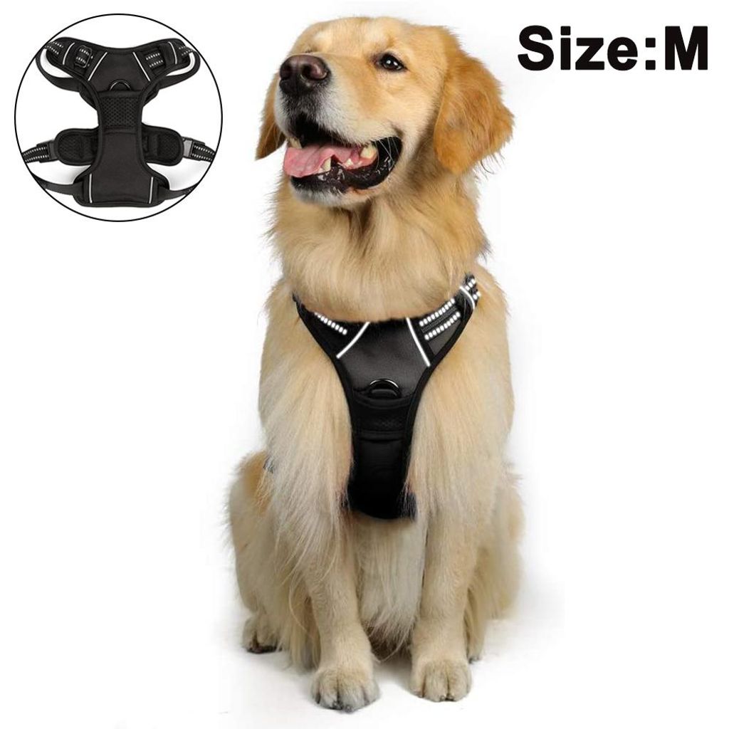 Hundegeschirr, Anti-Zug-Geschirr mit 1 Leinenclip, verstellbare, weich gepolsterte Hundeweste, reflektierende, würgefreie Oxford-Hundeweste mit pr...