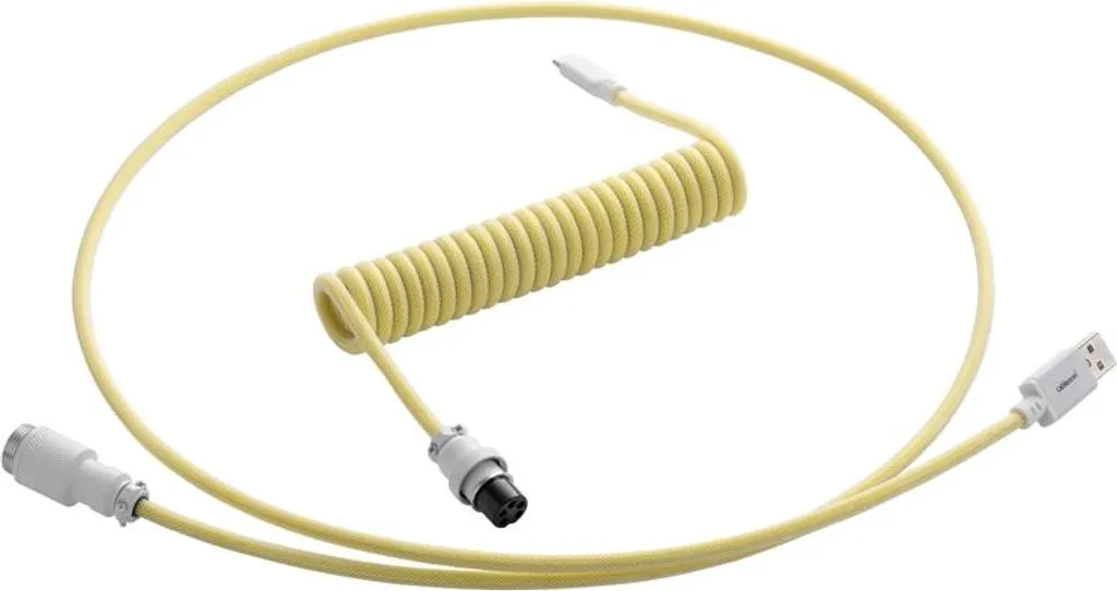 Câble Clavier Spirale USB-C CableMod Pro Coiled Jaune Lemon Ice Gaine
