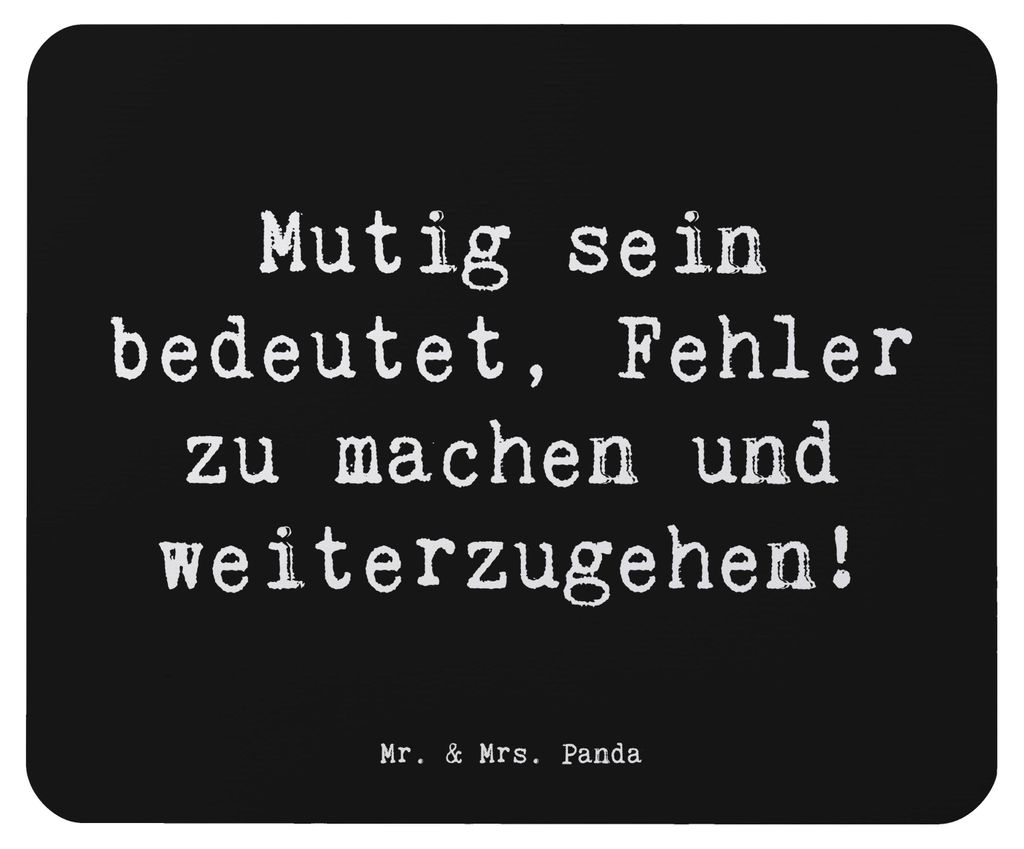 Mr. & Mrs. Panda Mouse Pad Spruch Fehler machen Lernen - Schwarz - Geschenk, Trost, daraus, computer mauspad, Geschenkideen, Vertrauem, Zuversicht,...