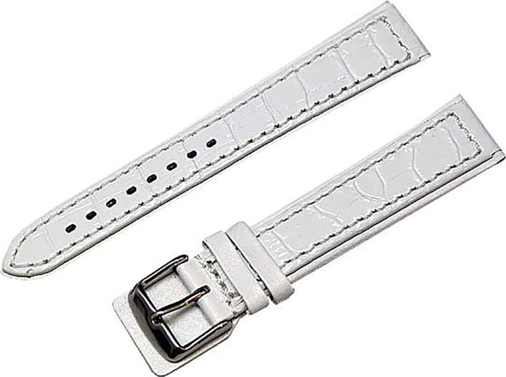 Uhrenarmband PANZER Kalbsleder weiß KROKO sehr dick 20mm NEU