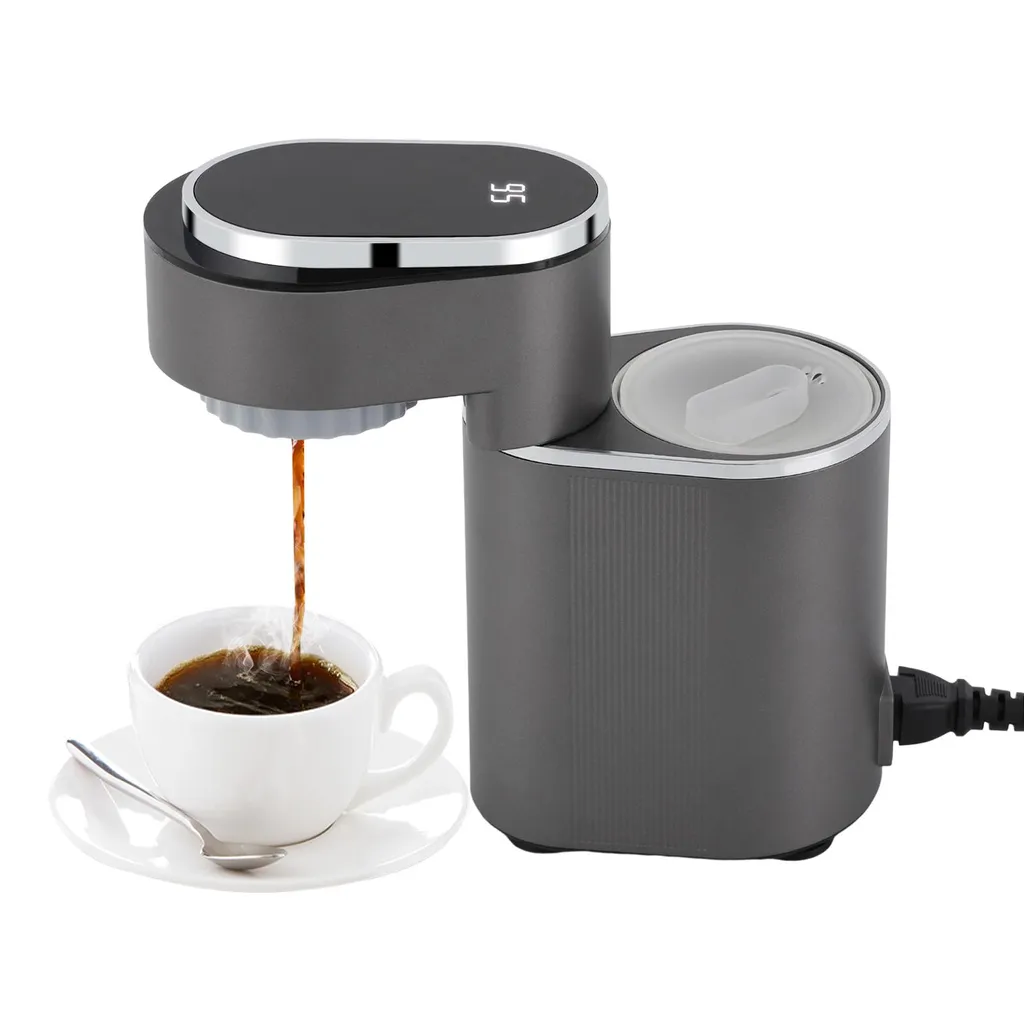 Cafetière individuelle de bureau 150ml - Mini machine espresso grise 600W