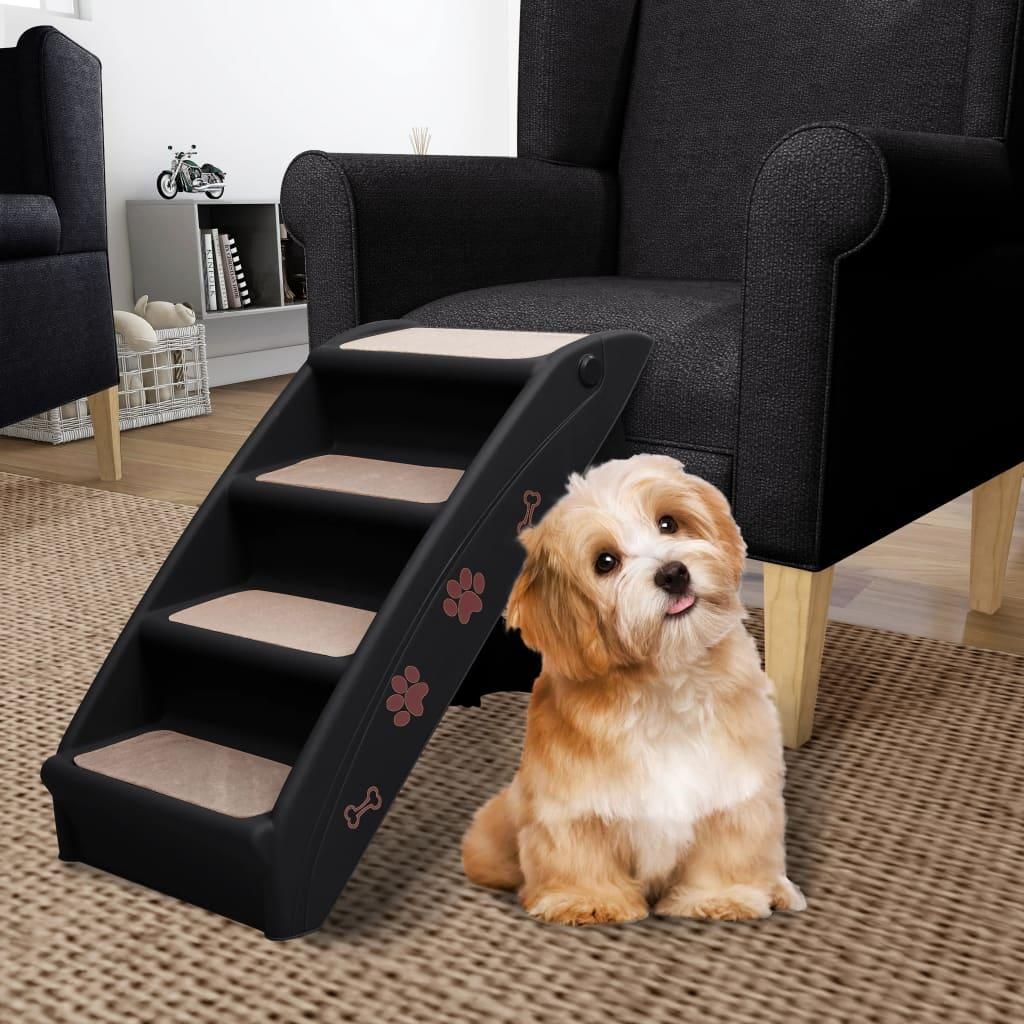 vidaXL Escalier pour chien pliable noir 62x40x49,5 cm Image du produit 