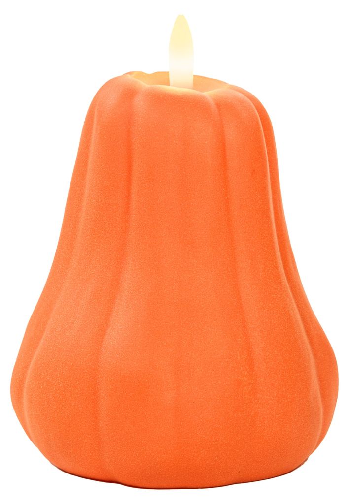 Anna's Collection LED-Kurbis-Kerze - orange - D13 x H11 cm Produktbild 