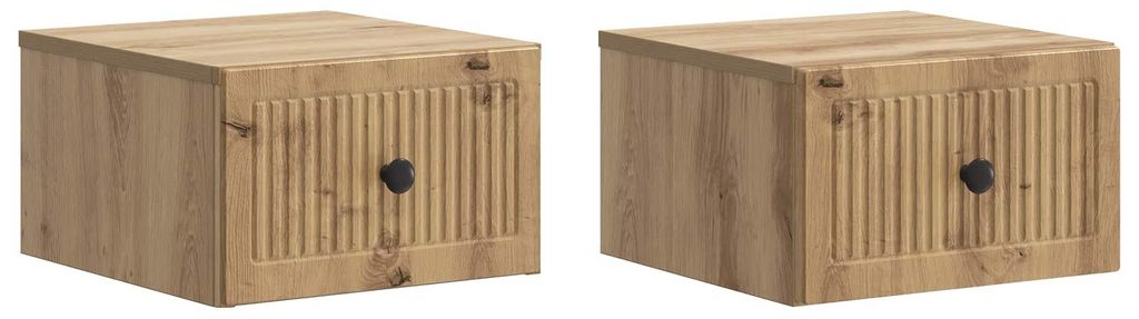 vidaXL Wandmontierter Nachttisch 2 pcs Artisan-Eiche 33 x 34,5 x 20 cm