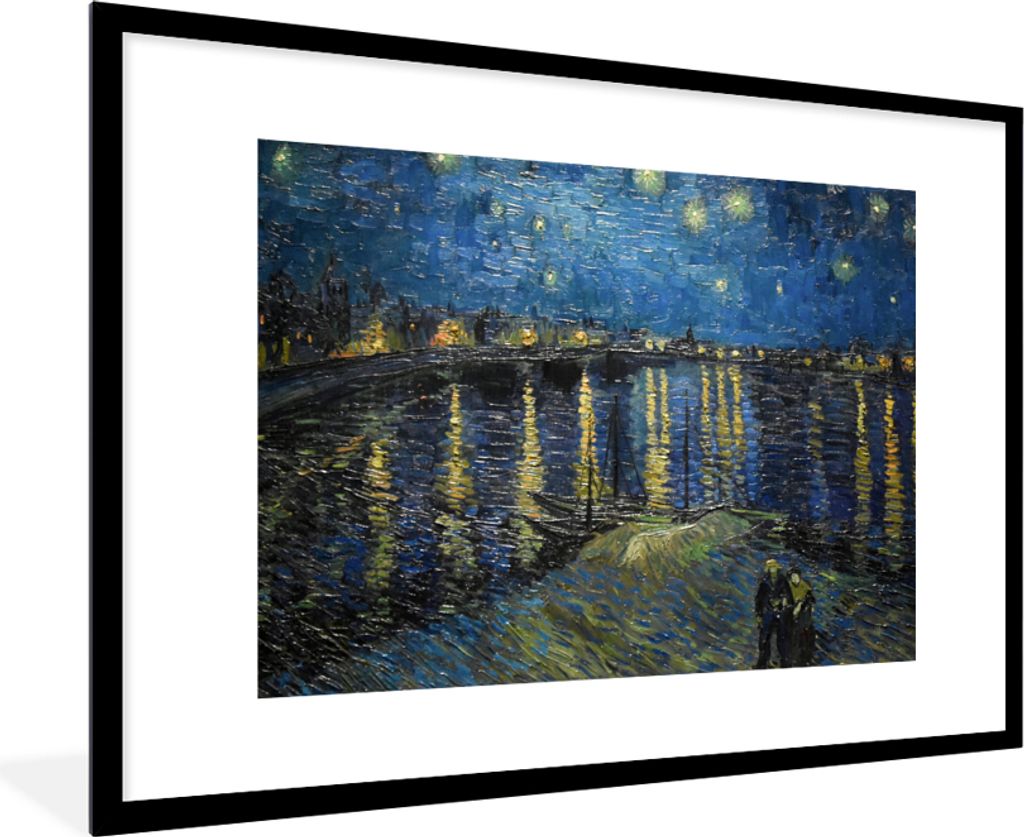 MuchoWow Gerahmtes Poster Van Gogh - Brücke - Alte Meister 90x60 cm - Poster mit Schwarzem Bilderrahmen Wandposter Rahmen Foto Bilder - Wanddeko...