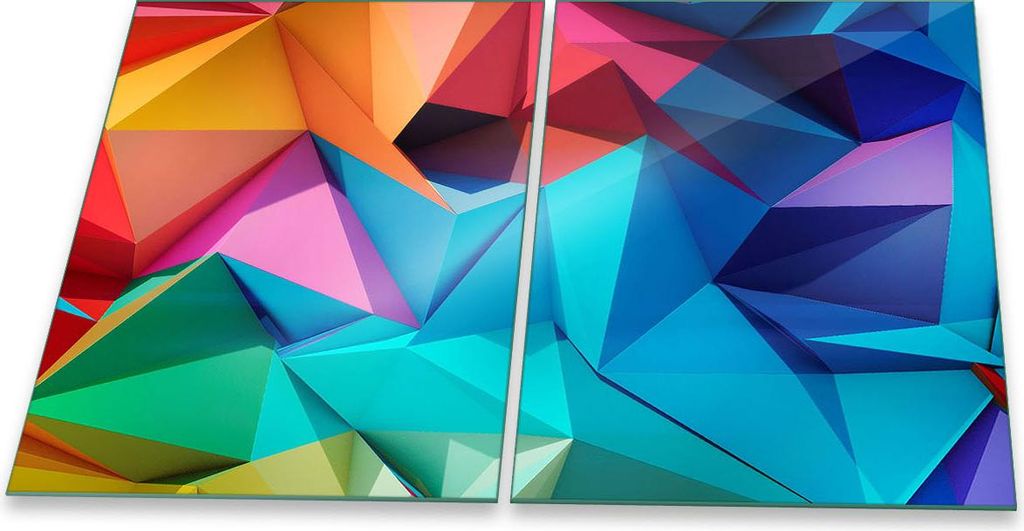 Herdabdeckplatte Glaskeramik 2-Teilig 2x40x52 Abstrakt Bunt Abdeckung Spritzschutz
