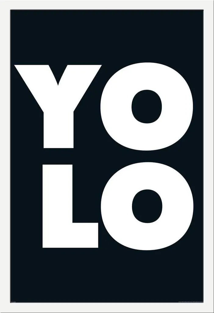 Poster Motivazionale YOLO Shinsuke Cornice MDF Bianco Vetro Acrilico