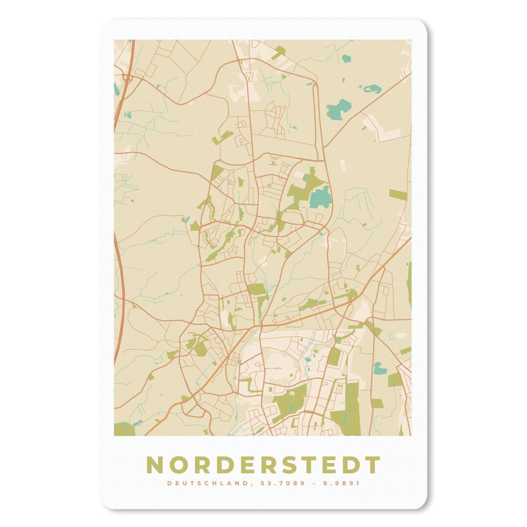MuchoWow Mauspad Mousepad Karte - Stadtplan - Vintage - Norderstedt - Karte 18x27 cm - Mousepads - Maus Mat - Pad - Mausunterlage