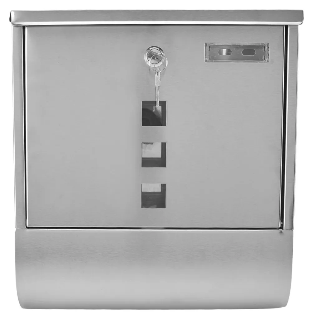 Boîte aux lettres murale en acier inoxydable avec fente étroite sécurisée
