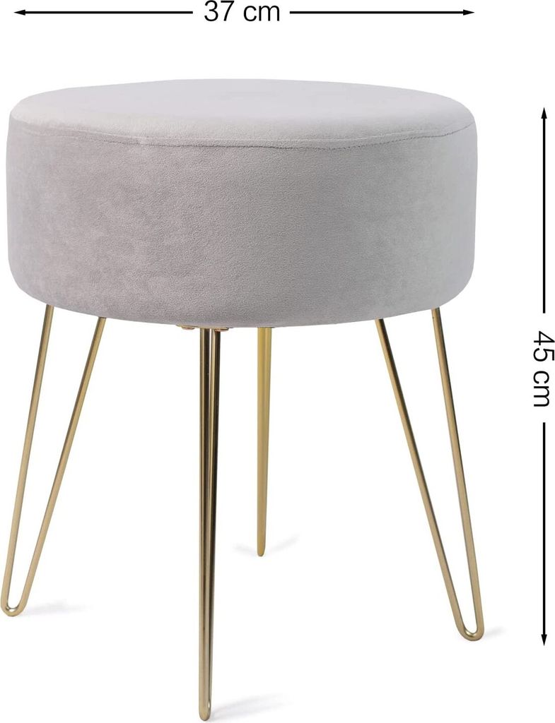 Theo&Cleo Runder Sitzhocker Schminktisch Hocker Ottoman Produktbild 3
