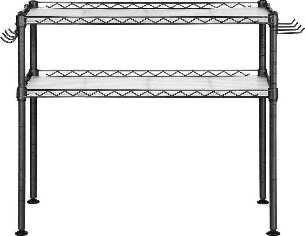 Mikrowellenrost mit 2 Ablagen, schwarz