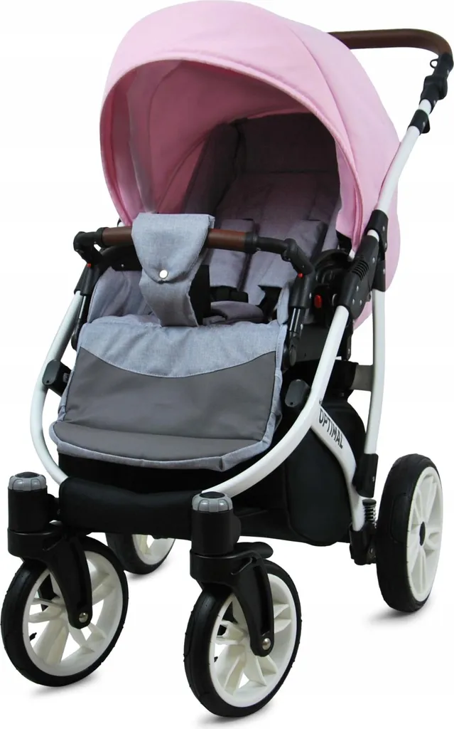 BabyLux® Optimal Ensemble Poussette Combinée 3-en-1 Rose Clair pour Bébé