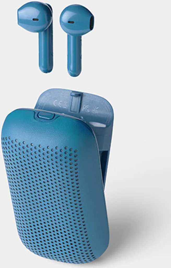 Écouteurs Bluetooth Lexon Speakerbuds Bleu pour Sport et Travail 2-en-1