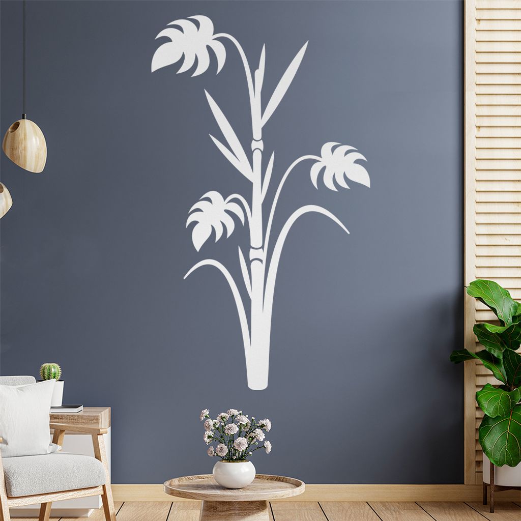 Bambus - Pflanze - Dekoration Wandtattoo in 6 Größen - Wandaufkleber Wall Sticker - Dekoration, Küche, Wohnzimmer, Schlafzimmer, Badezimmer