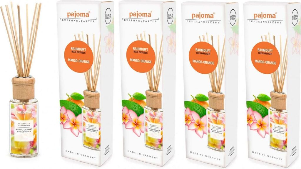 Pajoma Raumduft Mango Orange 100ml mit 10 Rattanstäbchen