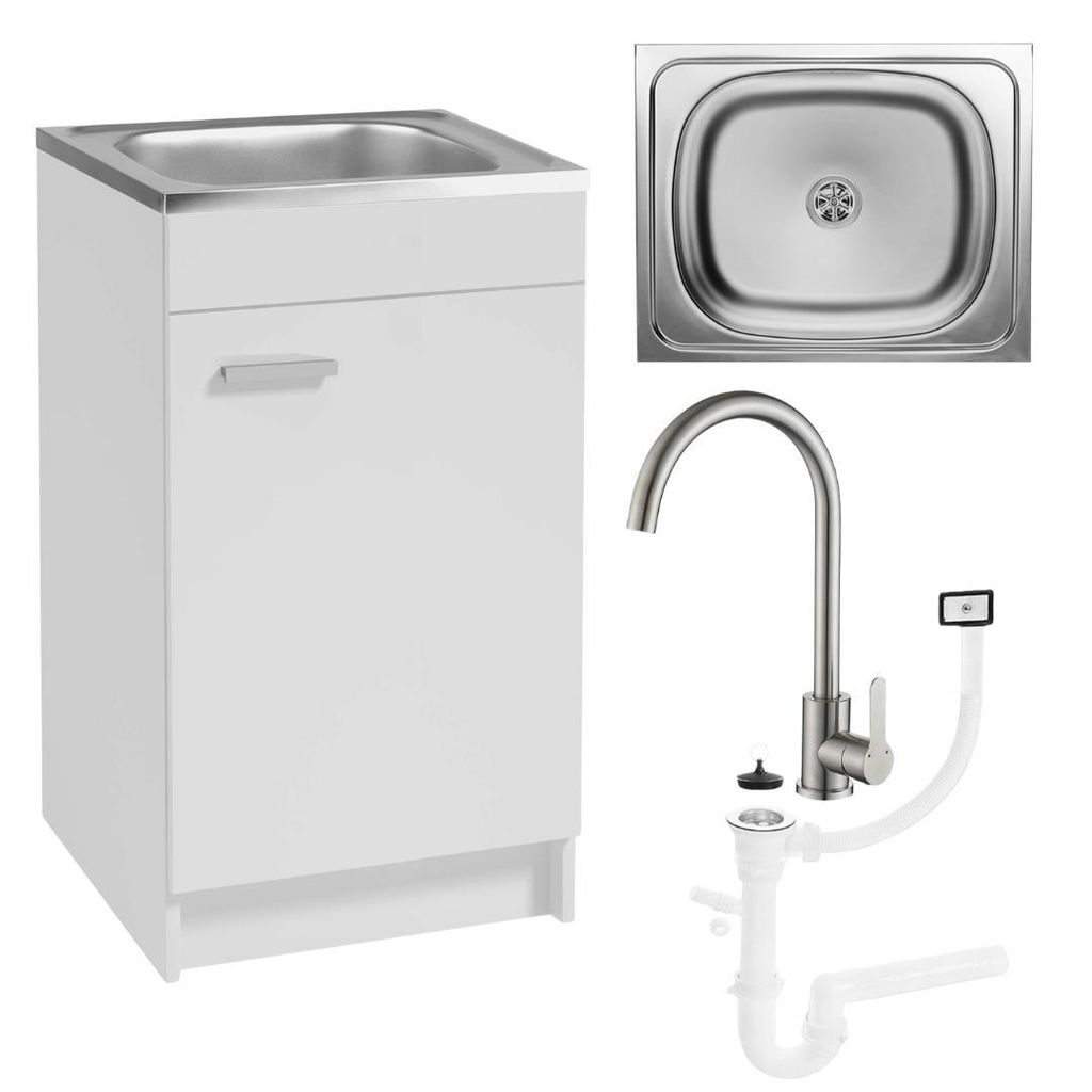 Stamar | Küchenschrank - Weiß - Spüle - 50 x 40 cm - Hohe Produktbild 