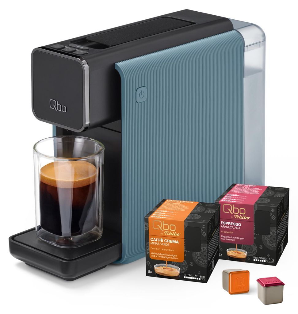 Tchibo Qbo ONE Kapselmaschine, Misty Blue, inkl. 16 Kapseln Produktbild 