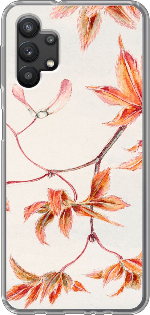 MuchoWow Handyhülle Schutzhülle Hülle für Telefoonhoesje Samsung Galaxy A32 5G Japanischer Ahorn - Herbst - Vintage Silikon Softcase Handy H...