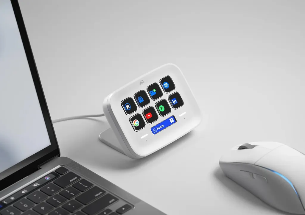 Console de création Elgato Stream Deck Neo avec 8 touches LCD blanches