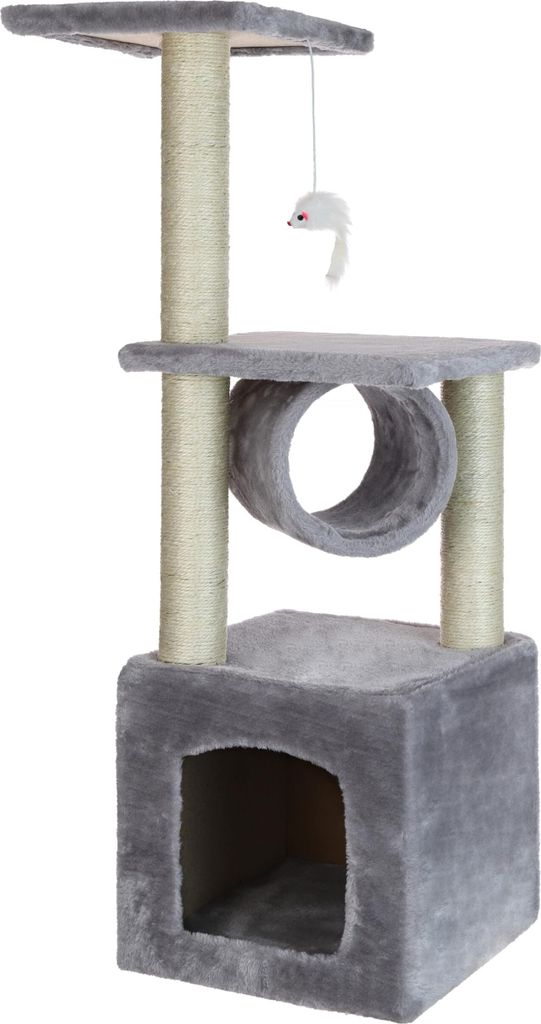 MEDAS PRO - Katzenbaum Mit Höhle - Groß Kuschelig Kratzbaum - Schwarz und Weiss Katzenbaum - Aktivitätskratzbäume Turm - Stabil Möbel für Kat...