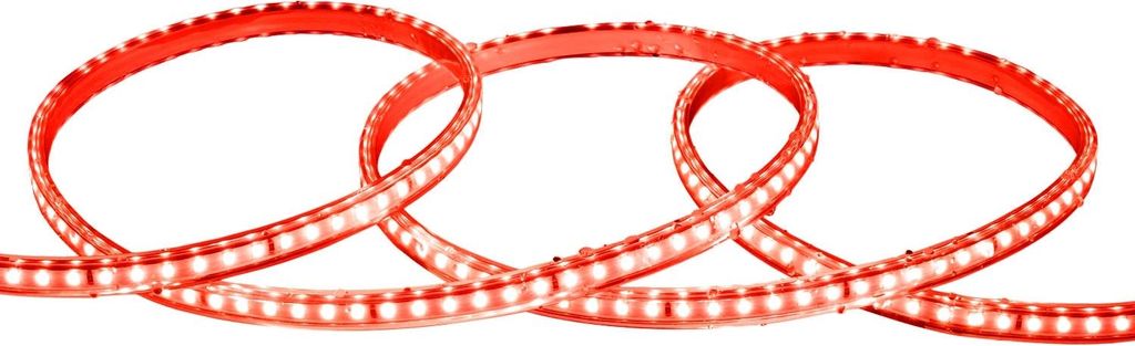 LED-Streifen Dimmbar 220V SMD 120 LED/m Farbig 8.5W/m Breite 12mm Schnitt 20cm IP65 nach Maß Rot 4 m