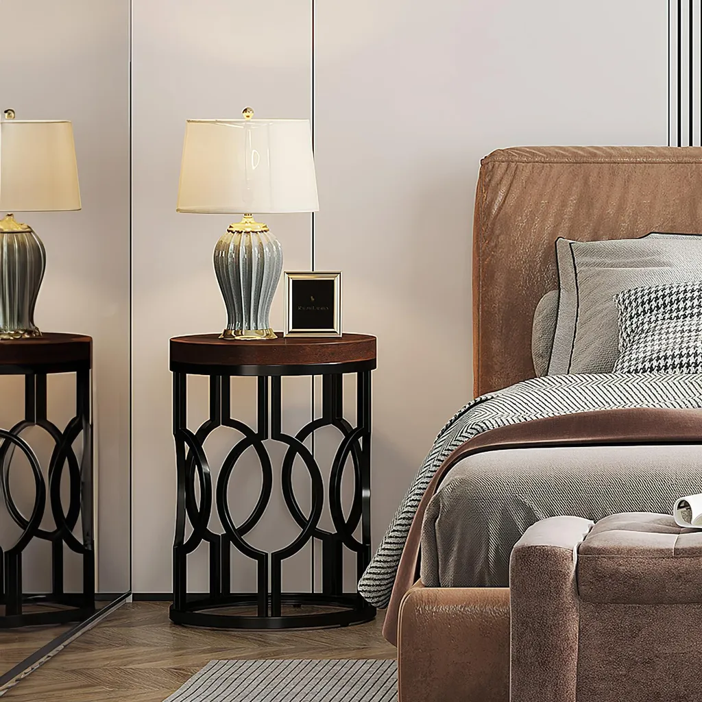 Table d'Appoint Stable et Robuste, Meuble d'Appoint Montage Rapide