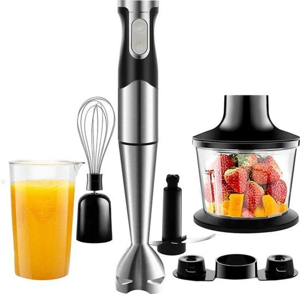 Mixeur plongeant inox 1200W idéal pour soupes, smoothies et desserts