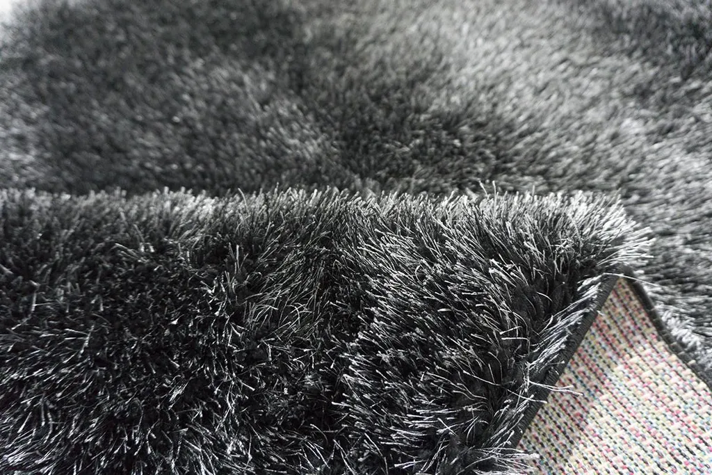 Tapis Moelleux Seven Soft 7901 Gris et Noir - Texture Douce 200 x 290 cm