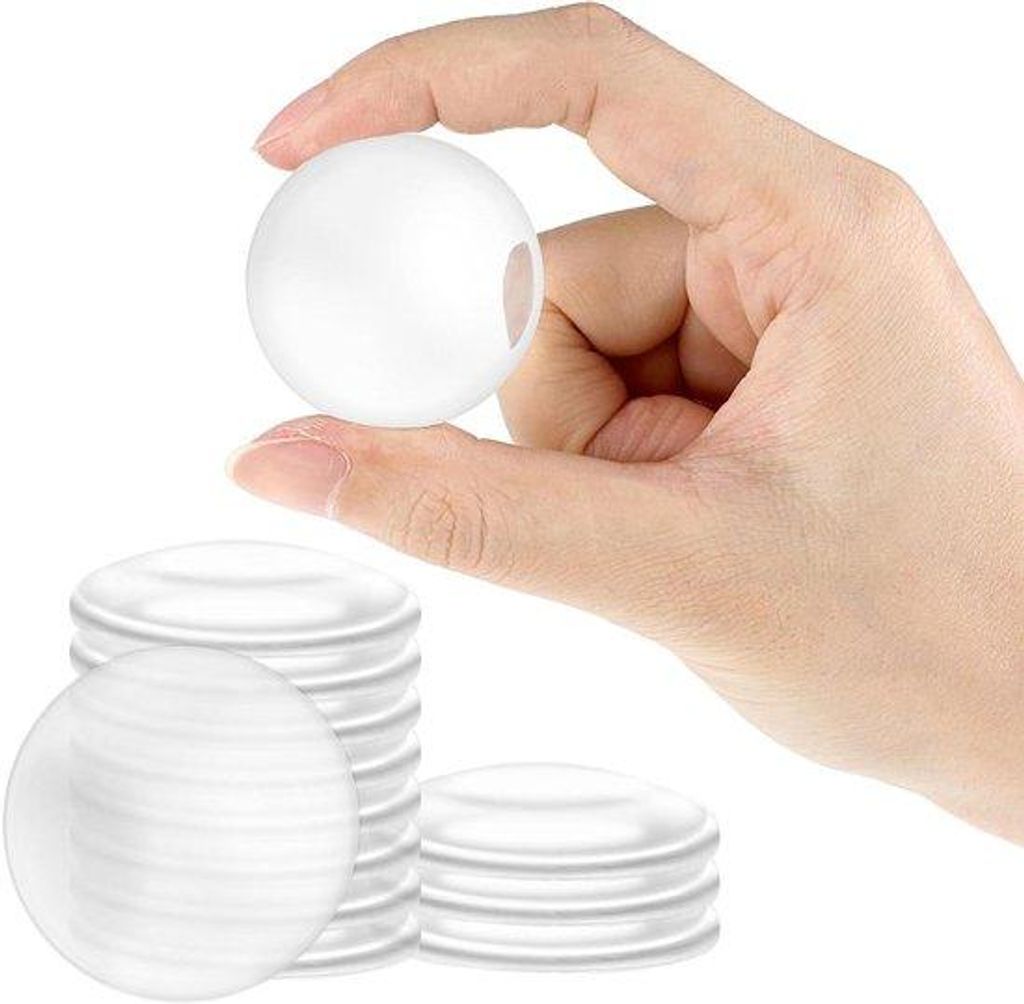 Transparente Silikon-Dübel-Schutzset mit 12 Einheiten, Durchmesser 46 cm, runde Türstopper für Schlafzimmer, Badezimmer, Büros und Schulen