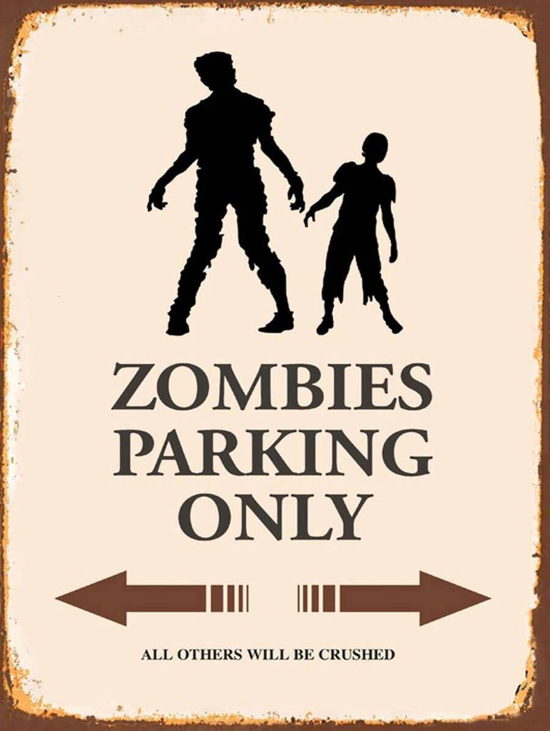 vianmo Holzschild 40x30 cm Zombies Parking only all others