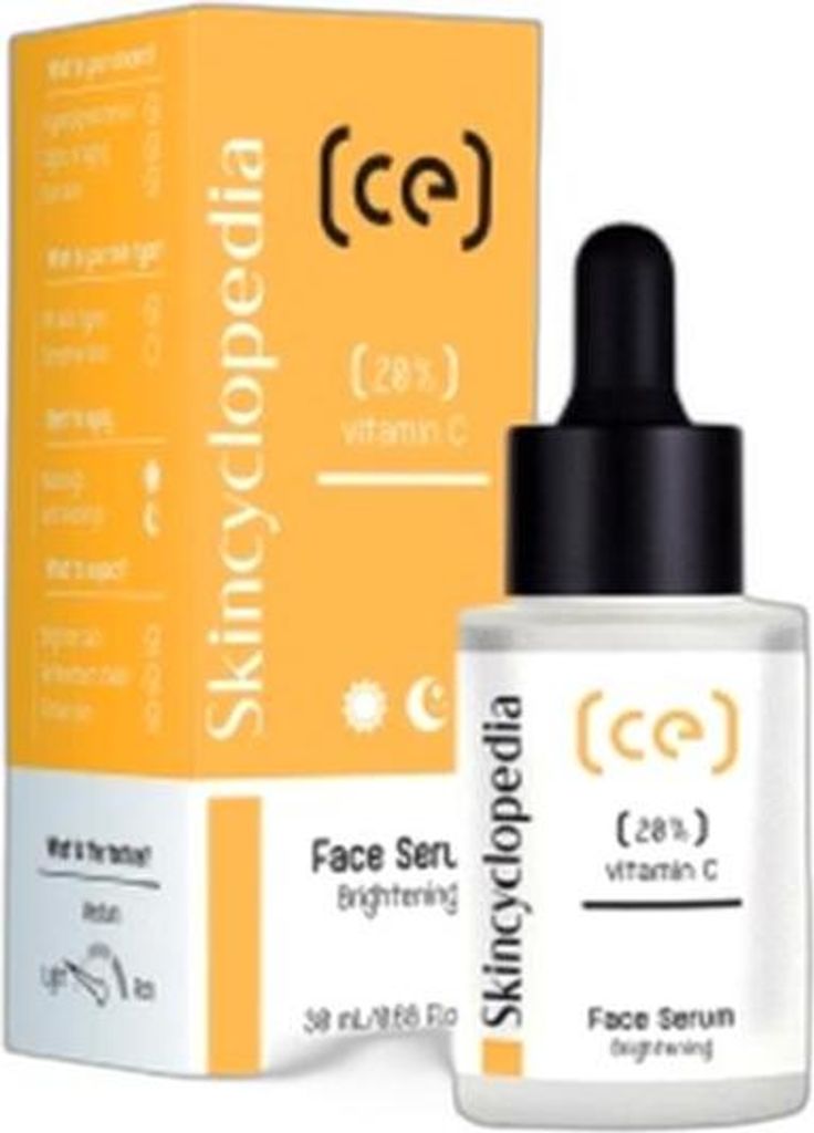 Skincyclopedia 20% Vitamin C Serum with Hyaluronic Acid Spot Treatment for Acne Prone Dry and Oily Skin Illuminating Face Moisturizer 30ml