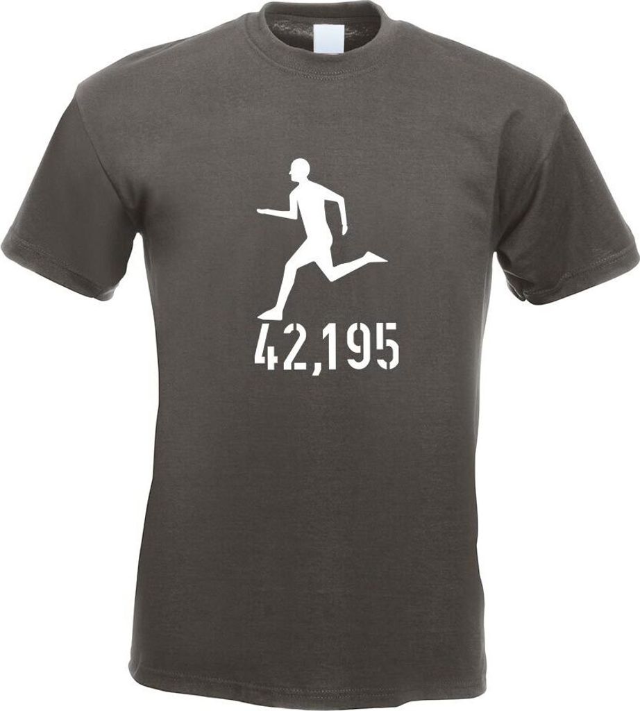 Kiwistar - T-Shirt - Graphit - 42,195 Laufen Herren Funshirt Bedruckt Design Sprüche Spruch Motive - mit Motiv Bedruckt - Funshirt Design - Sport ...