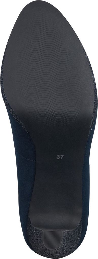 MARCO TOZZI Damen Pumps elegant Trichter Block Absatz Plateau Glitzer 2-22441-41, Größe:40 EU, Farbe:Blau
