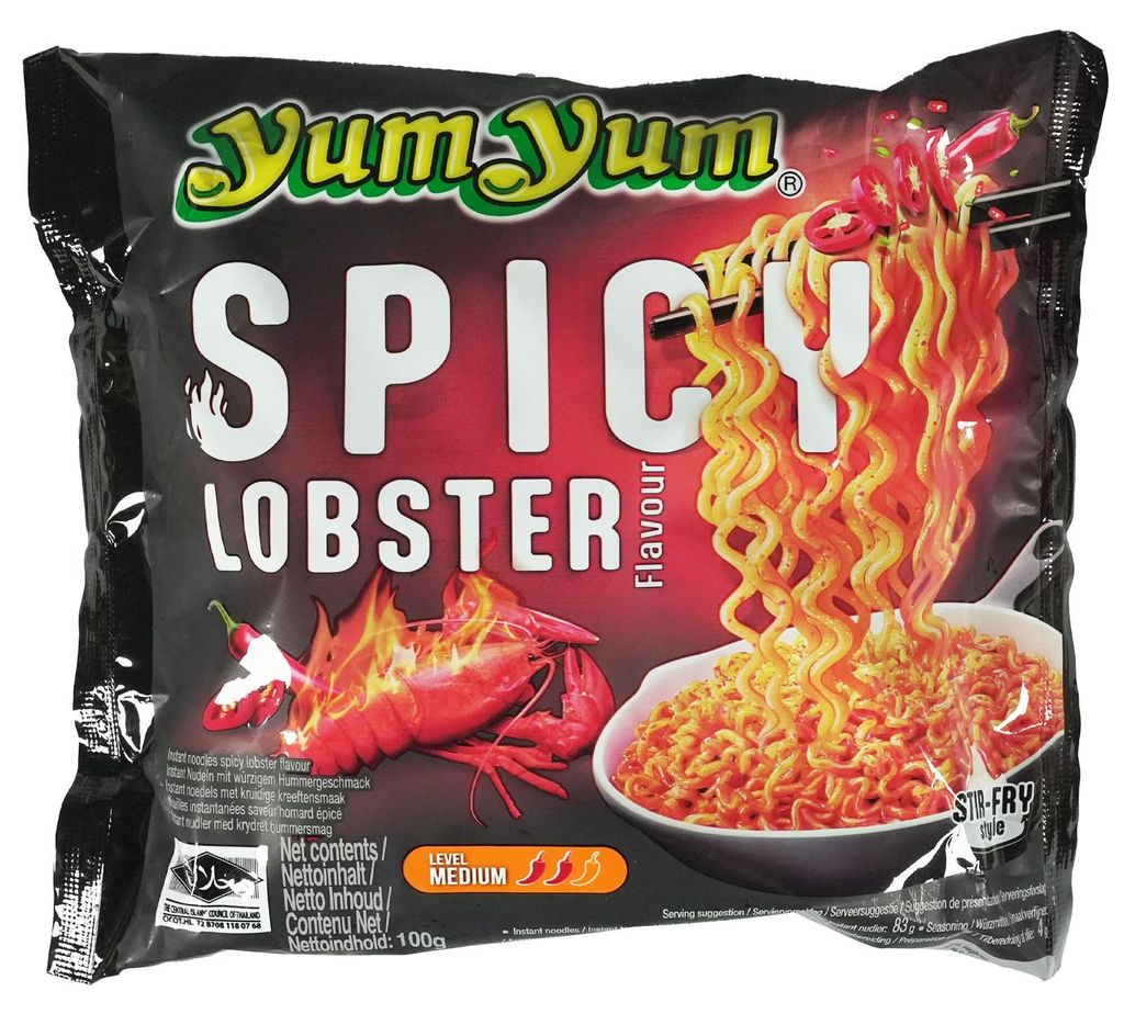 Yum Yum Instantnudeln Spicy Lobster Geschmack scharf 100g Produktbild 