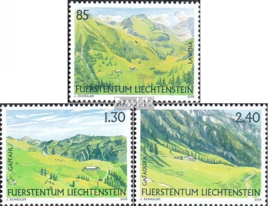 Briefmarken Liechtenstein 2006 Mi 1424-1426 (kompl.Ausg.) postfrisch Liechtensteiner Weidealpen